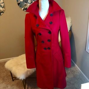 BEBE - Wool - Red Pea Coat